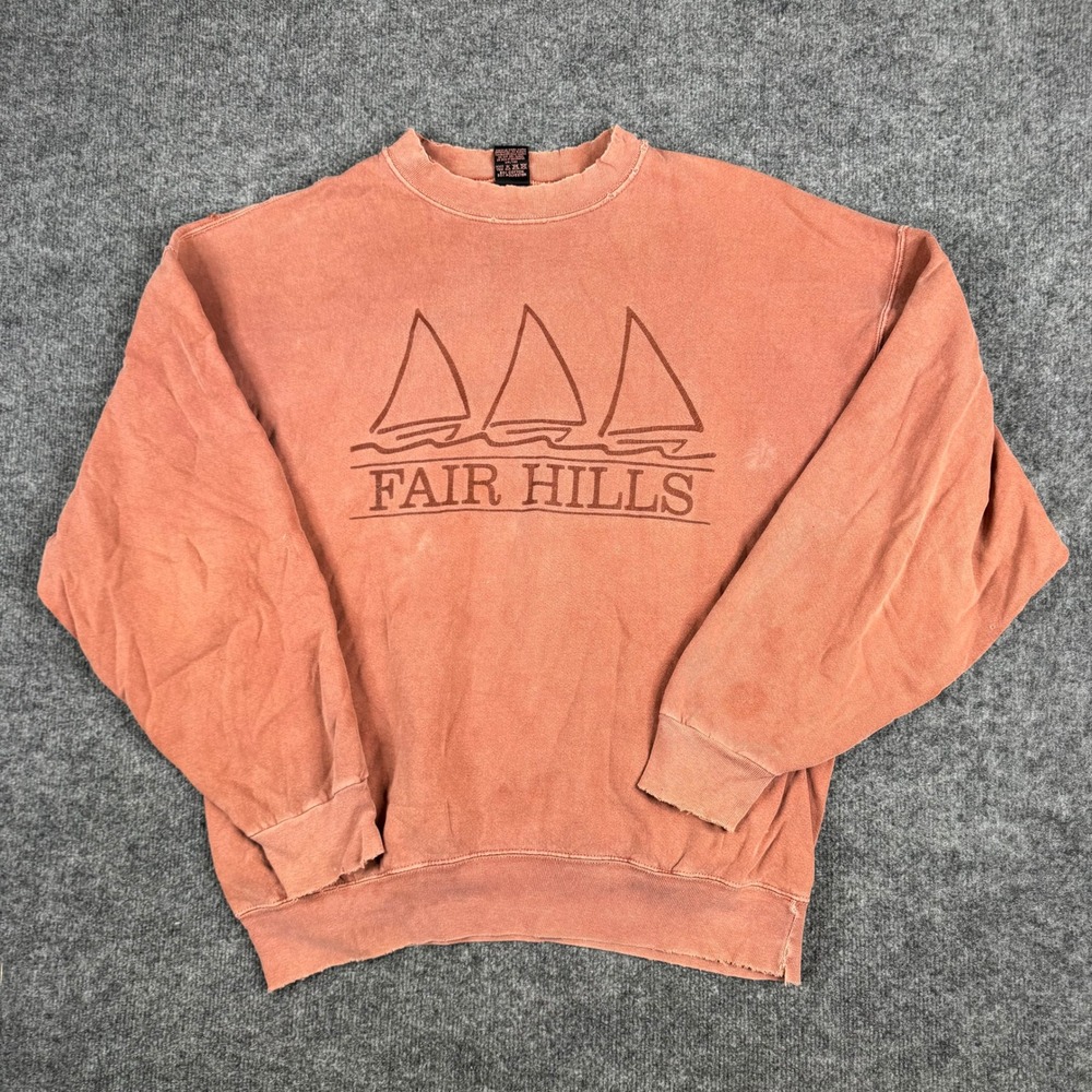 H.L. Miller Sweatshirt Mens Size XL Orange Fair Hills Distressed Vintage USA